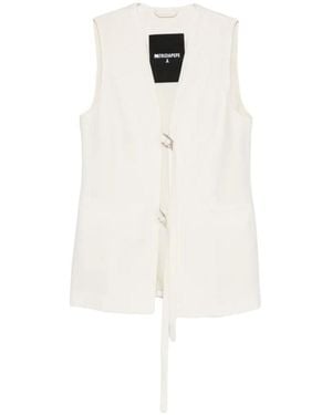 Patrizia Pepe Tie-Detail Gilet - White