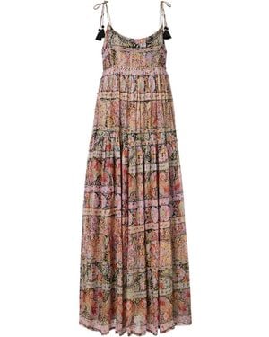 RIXO London Kamilah Floral Lamé Maxi Dress - Brown