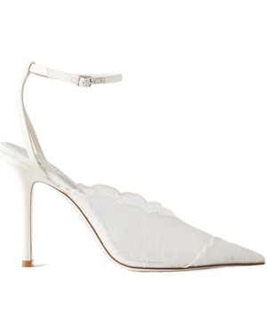 Jimmy Choo Flower Lace High Heels - White