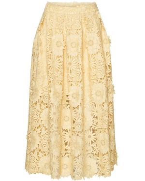 ROTATE BIRGER CHRISTENSEN 3D Lace Midi Skirt - Metallic