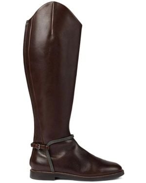 Brunello Cucinelli Buckle-Strap Boots - Brown