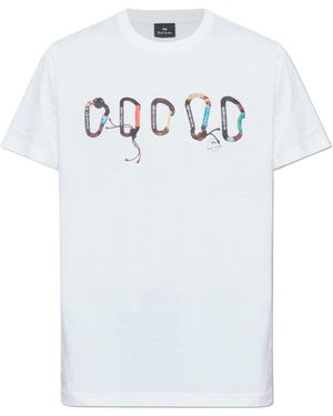 Paul Smith Ps Paul Smith Carabiner Print Crewneck T-Shirt - White