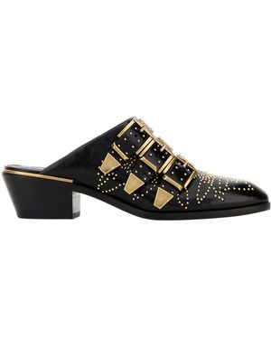 Chloé Chloé Susan Studded Heeled Mules - Black