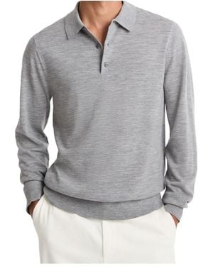 Vince Merino Wool Polo Shirt - Grey