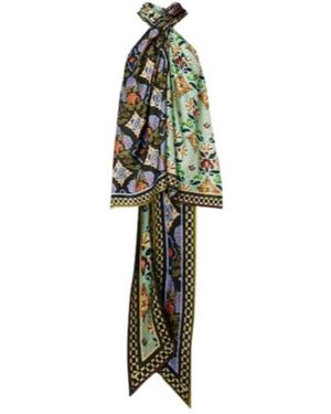 ALÉMAIS Cece Floral Silk Halterneck Top - Green