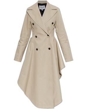 Alaïa Alaïa Asymmetric Double-Breasted Coat - Natural