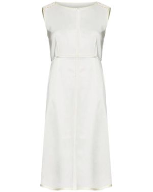 MM6 by Maison Margiela Crewneck Sleeveless Midi Dress - White