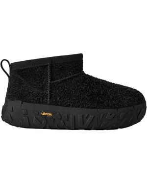 UGG Classic Ultra Mini Wrap Textured Sole Boots - Black