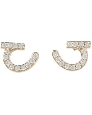 Ferragamo Ferragamo Geometric Stud Embellished Earrings - White