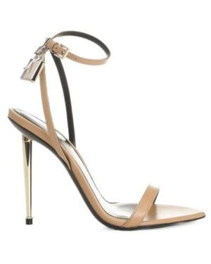 Tom Ford Padlock Pointy Naked Sandals - White