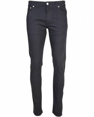 McQueen Logo Embroidered Slim Jeans - Blue