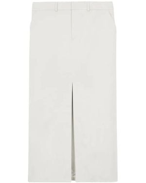 Frankie Shop Belt Loop Midi Skirt - White