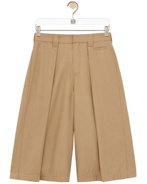 Loewe Pleated Shorts - Natural