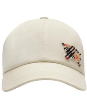 Burberry Knight Tropical Gabardine Baseball Cap - White