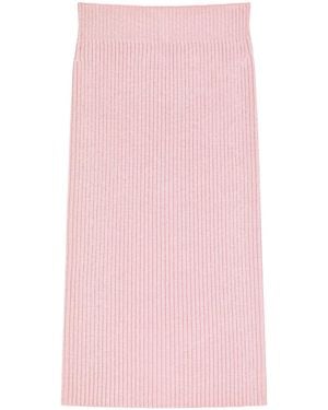 Givenchy Rubbed-Knit Midi Pencil Skirt - Pink