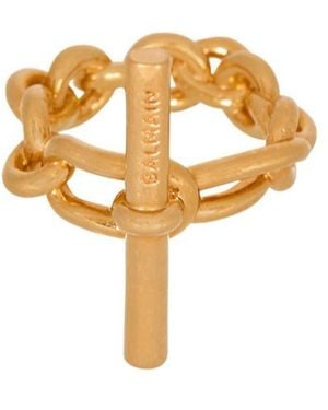 Balmain T-Bar Chain Ring - Metallic