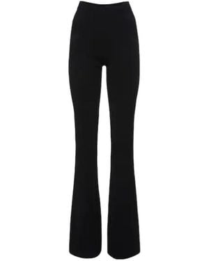 Dion Lee Hollowed-Out Knitted Flared Casual Pants - Black