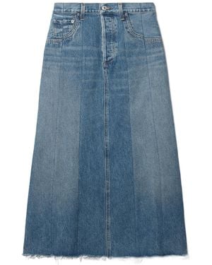 Citizens of Humanity Panelled Denim Midi Skirt - Blue