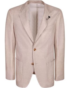 Lardini Textured Stripe Two-Button Blazer - Pink