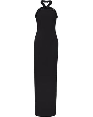 Roland Mouret Embellished Crêpe Halterneck Gown - Black