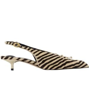 Jacquemus Zebra-Print Bow-Detail Court Shoes - Metallic