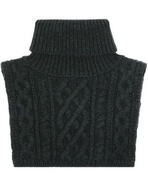 Maison Margiela Cable-Knit Roll-Neck Scarf - Black