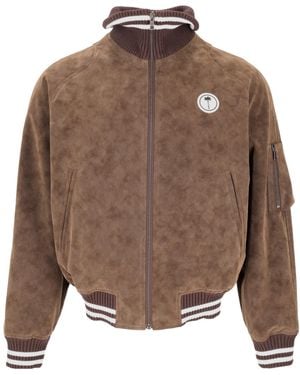 Palm Angels Mock Collar Jacket - Brown