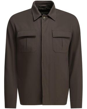 Herno Long Sleeved Utility Overshirt - Black