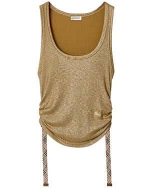 Burberry Metallic Ribbed Tank Top - Green