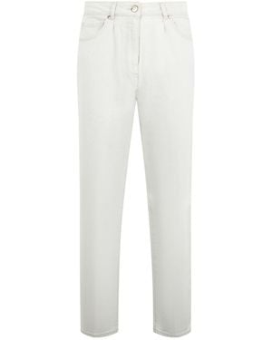 Peserico Mid-Rise Tapered Leg Jeans - White