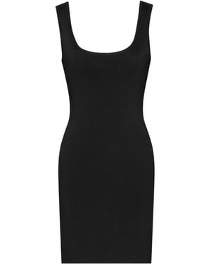 Saint Laurent Robe Courte Débardeur En Maille - Black