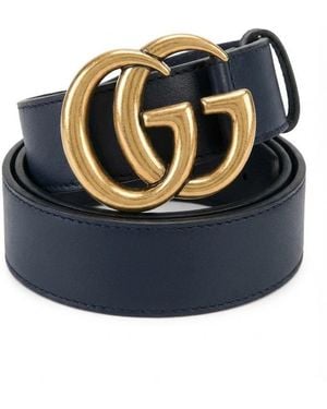 Gucci Gg Cross-Buckle Belt - Blue