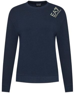 EA7 Logo Details Pullover Hoodie - Black