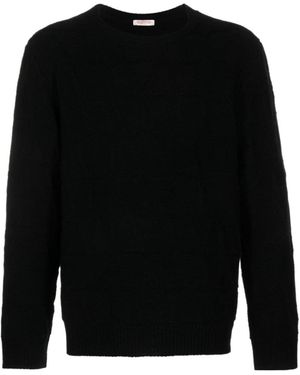Valentino Intarsia Knitted Jumper - Black