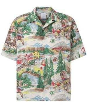 Visvim Crosby Printed Silk-Blend Bowling Shirt - Green