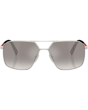 Prada Linea Rossa Prada Eyewear Aviator Sunglasses - Metallic