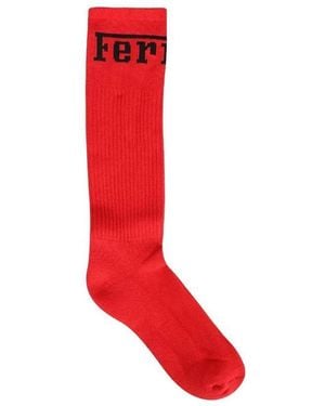 Ferrari Logo-Print Socks - Red