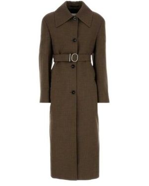 Jil Sander Long-Sleeved Belted Coat - Brown