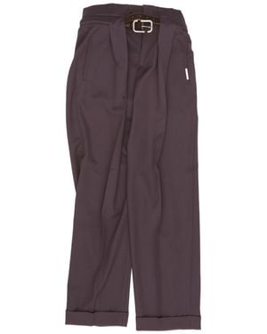 The Attico The Belted Pleated Pants - Purple
