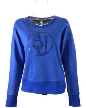 Armani Jeans Round-Neck Long-Sleeved Jumper - Blue