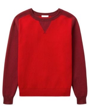 1989 STUDIO Contrast Crewneck Sweater - Red
