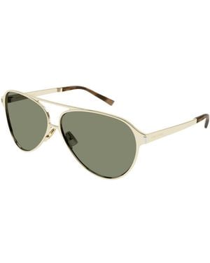 Saint Laurent Eyewear Pilot Frame Sunglasses - Metallic