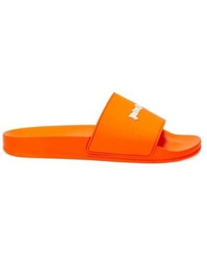 Palm Angels Logo Embossed Slides - Orange