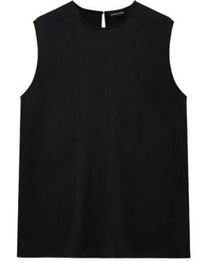 Anine Bing Malia Round-Neck Top - Black