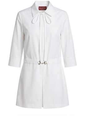 Gucci Horsebit Poplin Shirt Dress - White