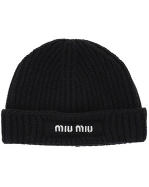 Miu Miu Logo Hat - Black