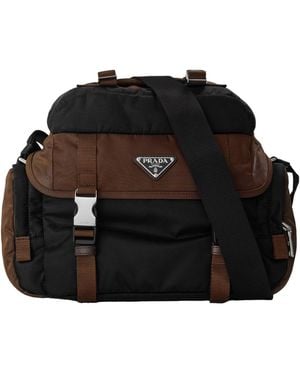 Prada Colorblock Crossbody Messenger Bag - Black