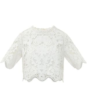 MICHAEL Michael Kors Lace Cropped T-Shirt - White