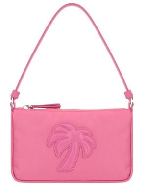 Palm Angels Logo Patch Zipped Shoulder Bag - Pink