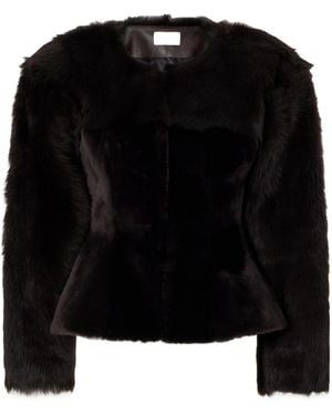 Magda Butrym Fitted Faux Fur Jacket - Black